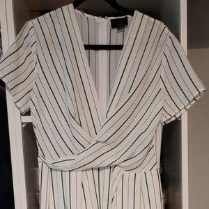 Lumiere Dress White and Green Medium